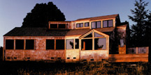 View of the solar house exterior