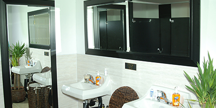 Elegant new women's restroom