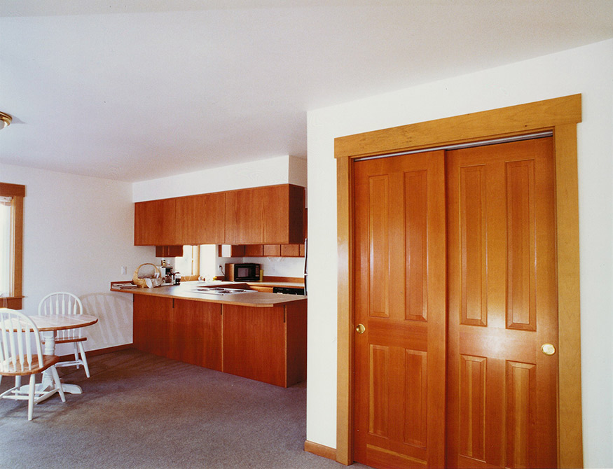 The open plan living, dining & kitchen area makes the apartment feel bigger than it is.