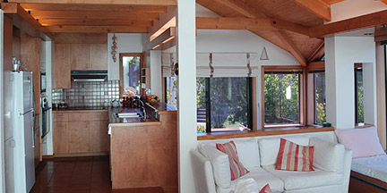 Simple, modern, living/dining/kitchen