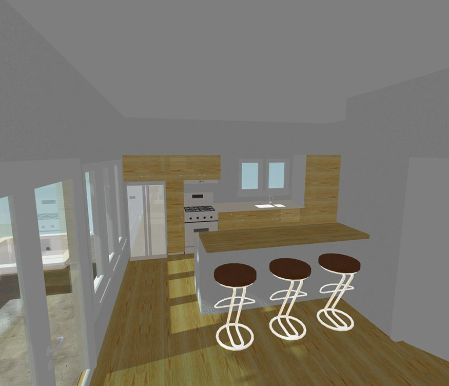 Open Plan Kitchen Rendering